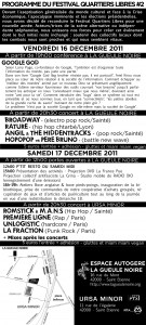 Programme du Festival Quartiers Libres #2 verso