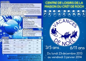 Programme vacances de Noël